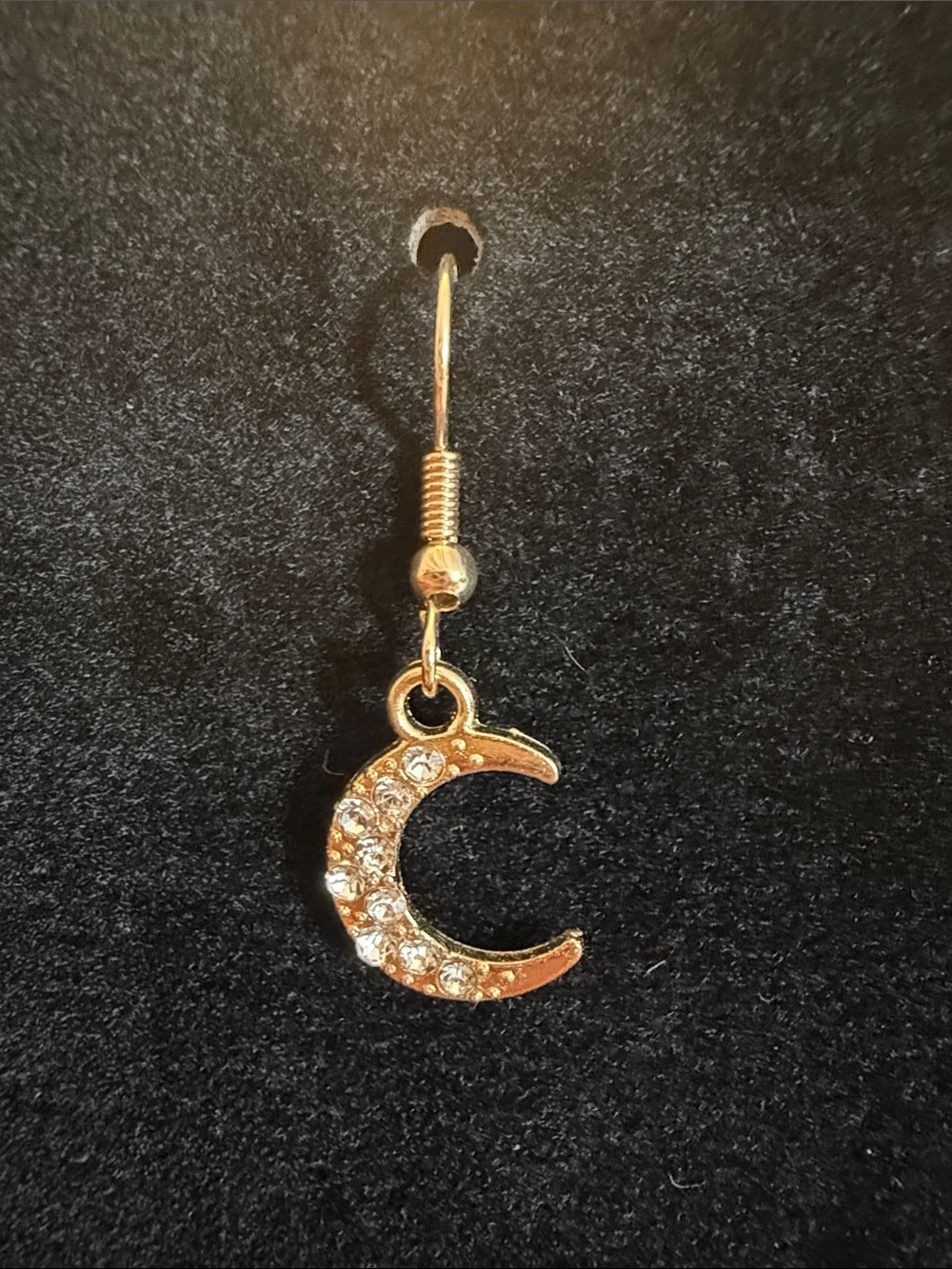 🎇Multi🎇Crescent Moon Dangle Earring with Clear Rhinestones (3/$15)